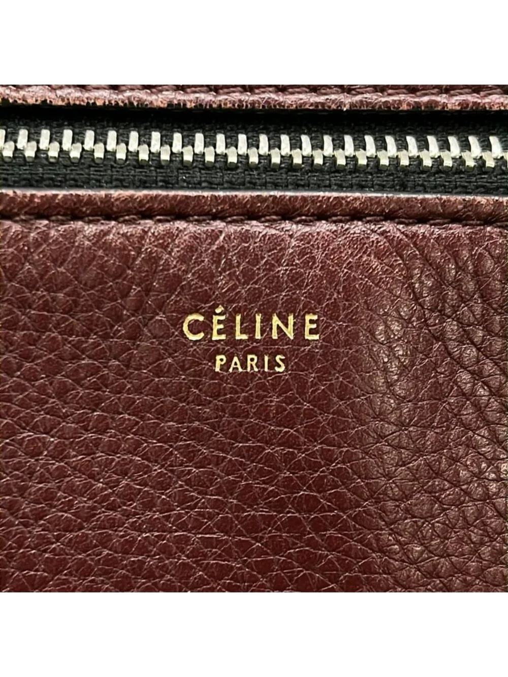 Celine Handbag Edge Medium Bordeaux Leather